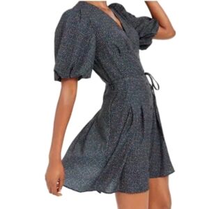 Chic Black Puff Sleeve Mini Dress